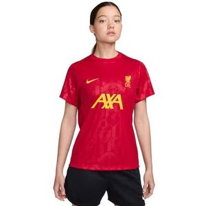 Nike Top Liverpool Fc Dames Dri-Fit Academypro Ss Top K Pm, Gym Red/Chrome Yellow, FN9734-688, XL
