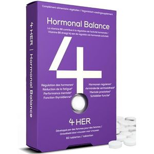 4 HER - Hormoonbalans voor Vrouwen - 60 Veganistische Tabletten - Met Damiana Ginseng Saffraan en Vitamine B6