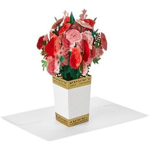 Hallmark Valentijnskaart, Valentijnsdag kaart, 3D & Pop Up, Boeket Rozen, Rood, Wit, Roze