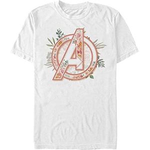 Marvel Classic - Avenger Floral Unisex Crew neck T-Shirt White L