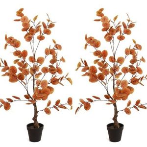 Zstar 2 stuks kunstmatige eucalyptusboom, groot, 90 cm, kunstplanten, fix-boom in pot, grote kamerplant, kunstboom in pot, levensechte plant voor woonkamer, slaapkamer, kantoor, kamerdecoratie