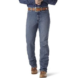 Wrangler Ajuste Delgado De Corte Vaquero, slim fit, jeans, voor heren, cowboy snit, ruwe steen, 40W x 34L