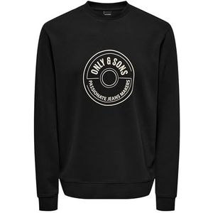 ONLY & SONS Onslamer Reg Interlock Sweatshirt met ronde hals voor heren, zwart, XXL