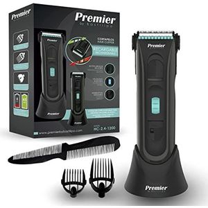 Premier by Bastilipo Professionele 4-in-1 tondeuse voor mannen, oplaadbaar, voor haar en baard, met accessoires, draadloze tondeuse - HC-2.4-1200