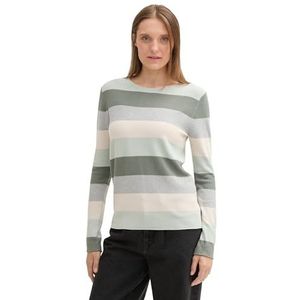 TOM TAILOR Damestrui, 31538 - Green Knit Stripe, XXS
