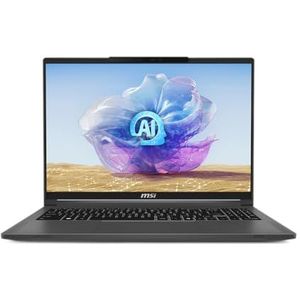 MSI Creator 16 AI Studio A1VIG-005FR Intel Core Ultra 9 185H Laptop 40,6 cm (16") UHD+ 64 GB DDR5-SDRAM 2 TB SSD NVIDIA GeForce RTX 4090 Wi-Fi 7 (802.11be) Windows 11 Pro Grijs
