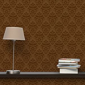 Apalis Vliesbehang chocolade barok patroonbehang breed | vliesbehang wandbehang foto 3D fotobehang voor slaapkamer woonkamer keuken | bruin, 98216