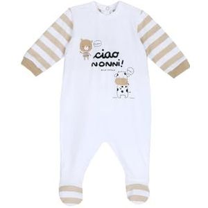 Chicco Katoenen rompertje met voet, pyjama voor kinderen en pasgeborenen, uniseks, Wit, 9 Maanden
