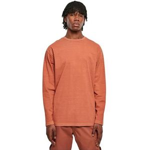 Urban Classics Heren Heavy Oversized Garment Dye Longsleeve, heren sweatshirt met overgesneden schouders en normale pasvorm, verkrijgbaar in de maten S-5XL, terracotta, 4XL