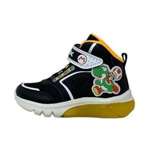 Geox J Ciberdron Boy J Sneakers voor kinderen, Zwart Geel, 25 EU