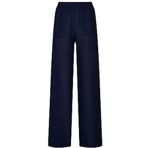 Seidensticker Damesbroek, regular fit, broek met zakken, lange mouwen, 100% linnen, Donkerblauw, 44