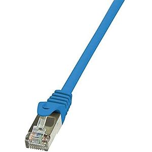 LogiLink CP1096S RJ45 netwerkkabel, patchkabel CAT 5e F/UTP 10,00 m, blauw met vergrendelingsbescherming, 1 st.
