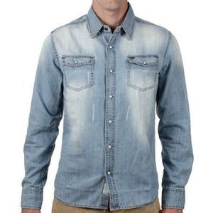 Japan Rags H Ryan herenoverhemd, Blauw (Blauw Denim), XL