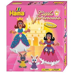 Hama Perlen 3230 cadeauset prinses met ca. 3.000 midi strijkkralen met diameter 5 mm, motiefsjablonen en penplaat, incl. strijkpapier, creatief knutselplezier voor groot en klein