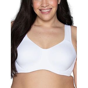 Vanity Fair High Impact Sports Bras for Women, Breathable, Moisture Wicking, Non Padded Cups up to DDD, White, 38DD