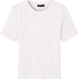 Bestseller A/S Meisjes NLFDIDAS SS Short Top shirt met lange mouwen, White Alyssum, 170/176, wit alyssum, 170/176 cm
