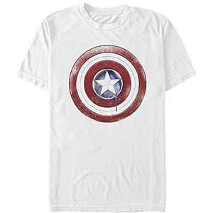 Marvel The Falcon and the Winter Soldier - Paint Shield Unisex Crew neck T-Shirt White L