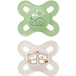 MAM Original Start fopspeen voor pasgeborenen, set van 2, Skinsoft silicone met fopspeenbox, 0-2 maanden, neutraal