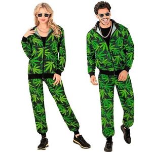 W WIDMANN - trainingspak Ganja party fashion, weed, jaren 80-outfit, joggingpak, bad-knop outfit, carnavalskostuums