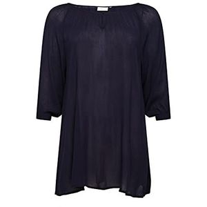 Kaffe Curve Dames Plus Size Tunic 3/4 Sleeves A-vormige jas, Midnight Marineblauw, 44