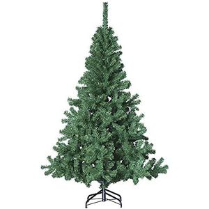 WELLHOME Groen sparrenhout, 180 cm + 18 stuks, rode kerstdecoratie + 6 koperen lichtkettingen met 20 leds voor binnen, PK3557