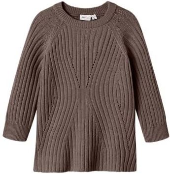 Gebreid Jurk - Platgebreid - Ronde Hals - Lange Mouwen - Loose Fit