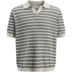 JACK & JONES Heren Jprblujackson Knit Structuur Split Neck, moonstruck, XL