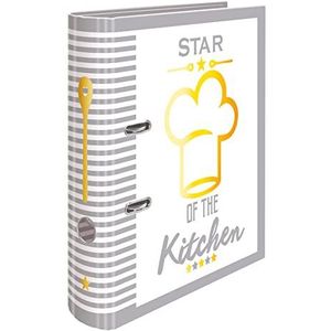 HERMA 19662 Receptenmap, A4, om zelf te schrijven, Star of the Kitchen, 7 cm breed, receptenboek met register om te bewaren, motief ringband met binnendruk voor keuken en huishouden, voor kookrecepten