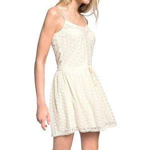 ESPRIT Dames A-lijn jurk van kant, knielang, effen, Ivoor (Off White 103), 42