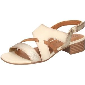 Mustang - Sandaaltjes - Crème/goudkleur - Vintage - Blokhak - Klittenbandsluiting