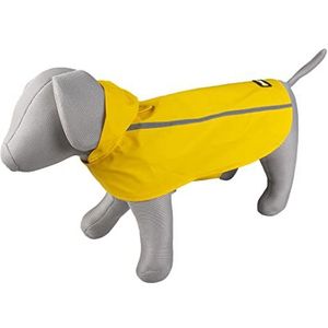 duvoplus, Regenjas voor honden, reflecterend, XL, winddicht en waterdicht, met reflecterende strepen voor optimale zichtbaarheid, Easy Fit met klittenband, waterdicht, 100% PU met kap