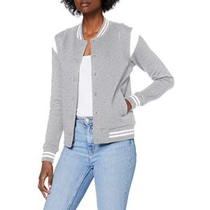 Urban Classics Dames Dames Inset Sweat Jacket College-jas, grijs/wit, 4XL grote maten