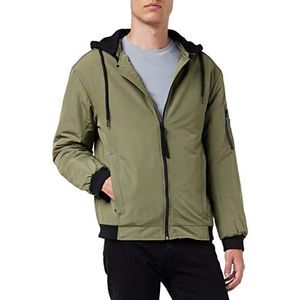 TOM TAILOR Denim Uomini Bomberjack met capuchon 1032427, 10415 - Dusty Olive Green, XL