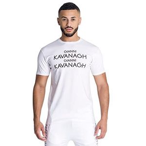 Gianni Kavanagh White Script Tee T-shirt voor heren, Wit, XL