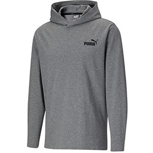 PUMA Heren Essentials shirt met lange mouwen en capuchon, medium grijs, XL