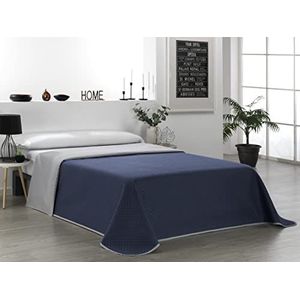 Martina Home Sprei, omkeerbaar, 100% polyester, grijs, blauw, bed 105 cm