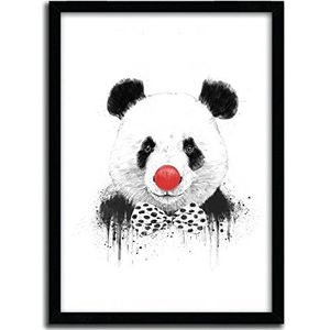 K.Olin Tribu Poster Clown Panda van Balazs Solti, papier, wit, 40 x 50 x 1 cm