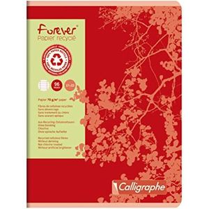 Calligraphe 17103C - Set van 10 Forever geniet schriften - 17x22 cm - 96 grote ruiten pagina's - 70 g 100% gerecycled papier - Gerecyclede kaft - Willekeurige kleur - merk van Clairefontaine