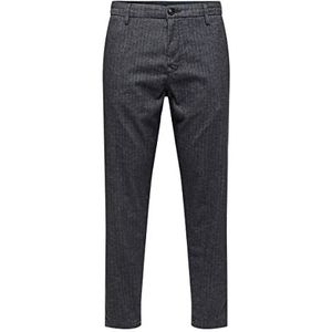 SELECTED HOMME Heren Slhslimtapered-York Pants W Noos Chino, Iron Gate/Stripes: pinstreep, 33W / 34L