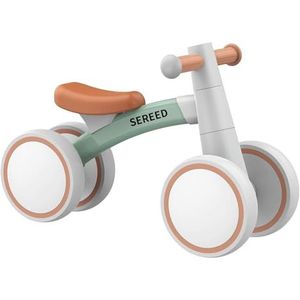 SEREED Loopfiets voor kinderen vanaf 1 jaar, loopfiets, speelgoed voor baby's van 12-36 maanden, eerste fiets zonder pedaal met 4 wielen, voor jongens en meisjes, peuters (Grün)