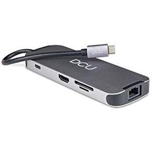 HUB USB C naar HDMI-adapter, 3,5 mm jackstekker, 3 ingangen, Super Speed 5 Gbps, RJ45 Gigabit Ethernet [10/100/1000 Mbps], SD- en TF-kaartlezer, USB-C-bus Power Delivery - 100 W