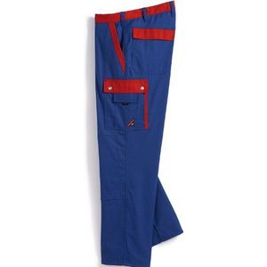 BP 1815 720 heren werkbroek gemaakt van versterkte katoen blauw/rood, maat 46