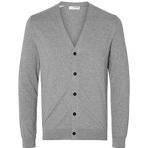 SELETED HOMME SLHBERG LS Knit V-hals Cardigan NOOS, Medium grijs (grey melange), M