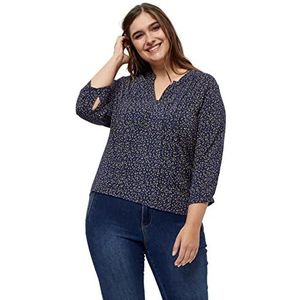 Peppercorn Dames Caisa Blouse, opdruk, marineblauw, 50 NL