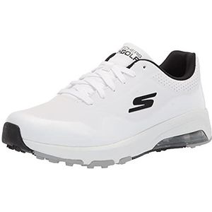 Skechers Heren Go Walk 5 Warwick Schoen, Witte synthetische lederen zwarte rand, 42 EU