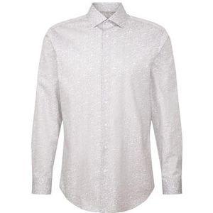 Seidensticker Zakelijk overhemd voor heren, regular fit, zacht, kentkraag, lange mouwen, 100% katoen, grijs, 38