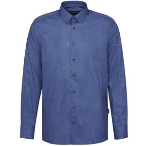 bugatti Vrijetijdshemd voor heren, 1:1 mouw, blauw, L