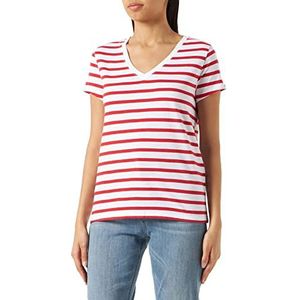 Dockers Dames V-hals Tee Ss Montara Cherry Bomb Stripe T-shirt, S, montara cherry bomb, S