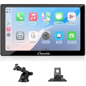 Carpuride V9 Draagbare Draadloze Carplay & Android Auto, 9 Inch 1080P HD touchscreen radio met BT 5.0, Mirror Link, lichtgevoelige ondersteuning Vrachtwagen RV Dashmontage