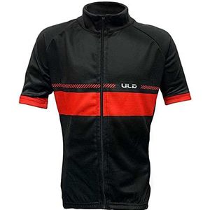 Uld Shirt kort, sport, rood/zwart (meerkleurig), XS